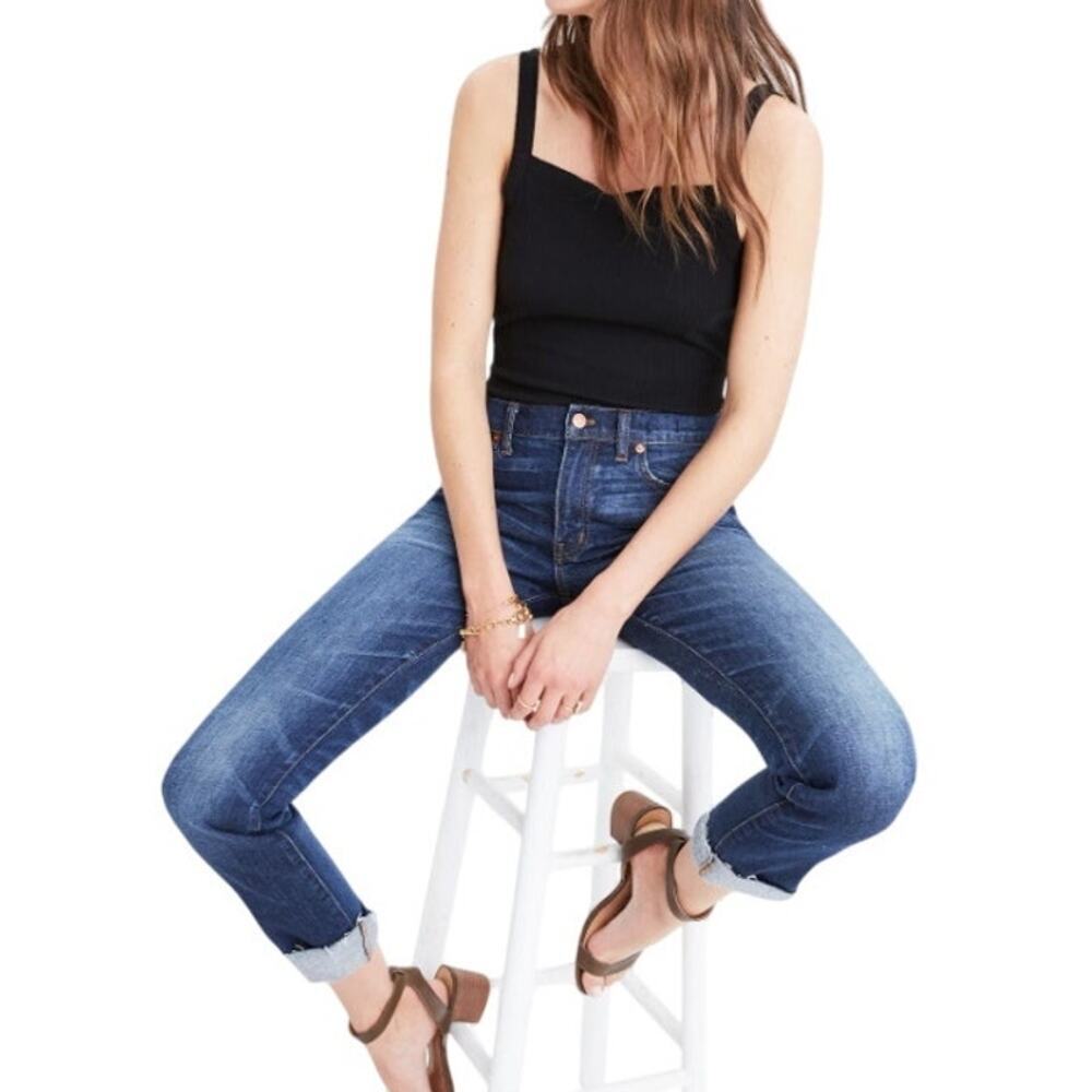 Madewell The Slim Boyjean Jeans Raw Hem Creston Wash Women 30